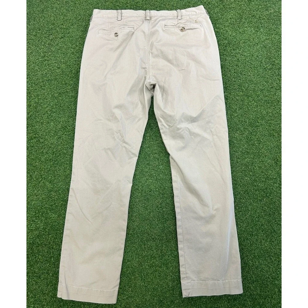 Polo Ralph Lauren Mens 36x32 Stretch Straight Fit Chino Pants Tan Khaki Cotton